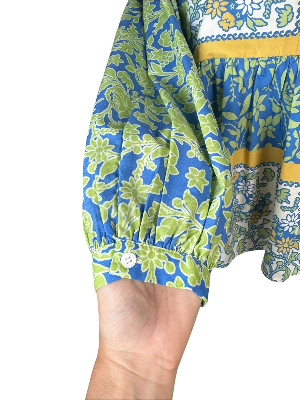 Anthropologie Current Air Blouse Floral Border Printed Top XS - Picture 7 of 11